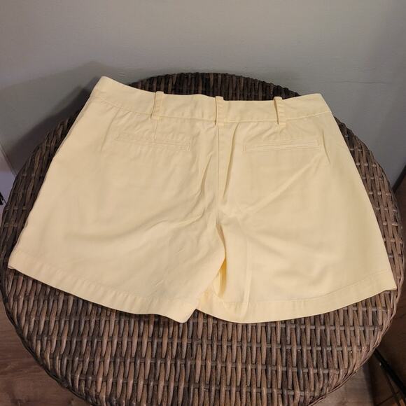 SANDRO Paris Pastel Yellow 100% Cotton Shorts 6 Modest 5" Inseam Coastalcore - Picture 3 of 6